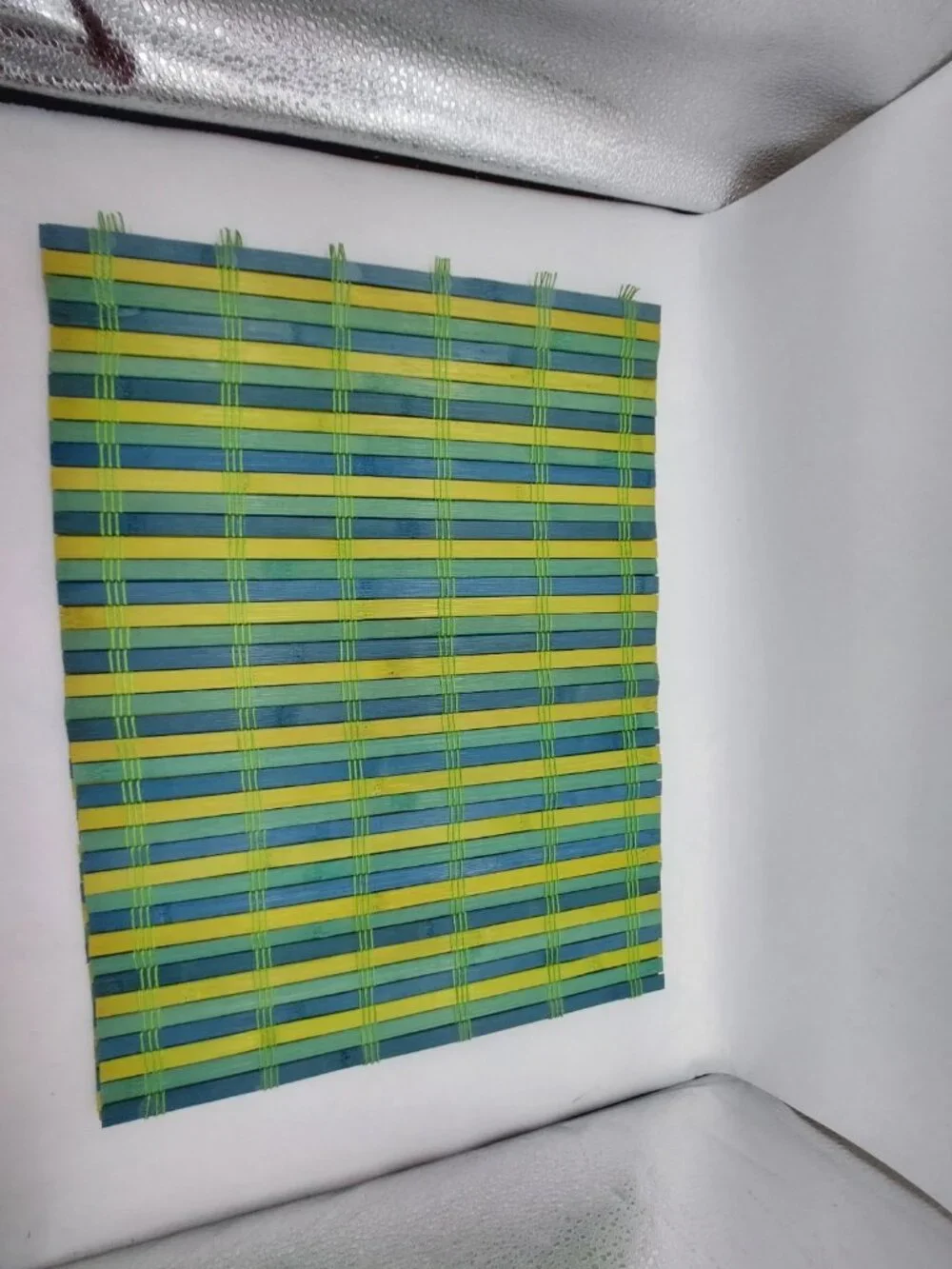 Bamboo Placemats Green Yellow Blue Set Of 4
